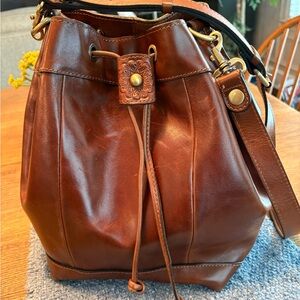 Patricia Nash Rich Brown Leather Shoulder Bag